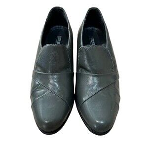 Stacy Adams Mens Gray Leather Loafers Dress Shoe  Size 9.5  Office Formal Church